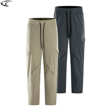 LNGXO Unisex Waterproof Mountaineering Pants Quick-Dry Stretch Summer Cargo Pants Adjustable Hem For Hiking Camping Trekking