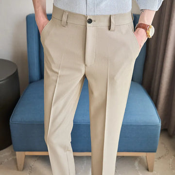 New spring and summer suit pants men's casual slim suit pants, beige, black, khaki optional, size 28-36