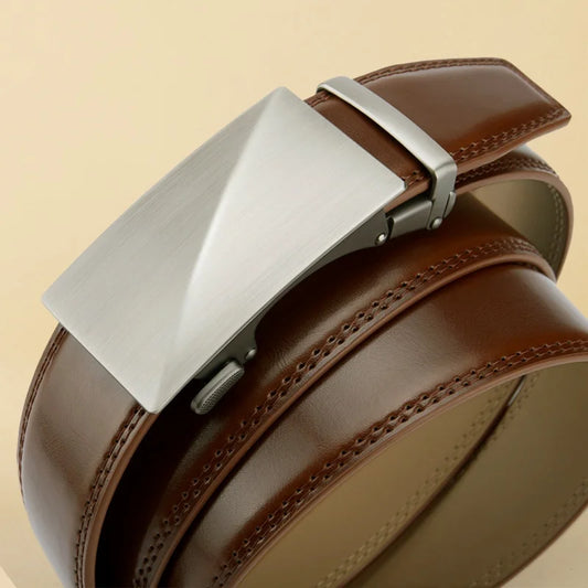 OYIFAN Brand Leather Belts for Men 115cm-145cm Automatic belt with ratchet strap Top quality belts, luxury belts for men