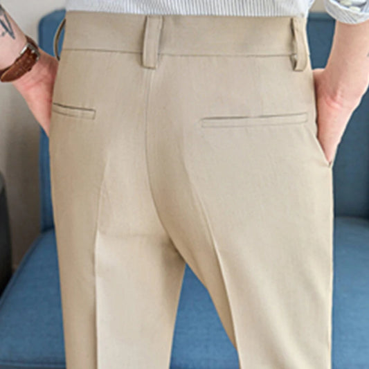New spring and summer suit pants men's casual slim suit pants, beige, black, khaki optional, size 28-36