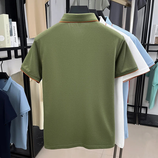 Men’s Silk Zipper Polo Shirt